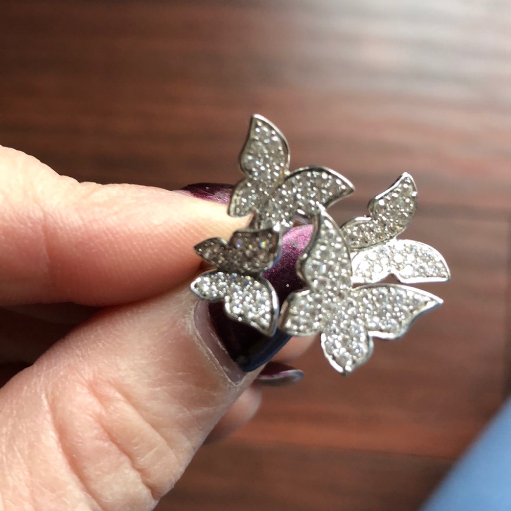NWOT SS BUTTERFLY RING, 6-1/2 - Picture 2 of 4